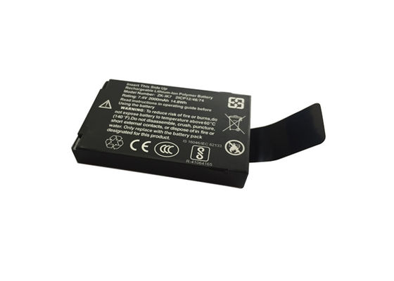 Baterai PAC 7.4V, Baterai Lithium Ion Polymer 2000mAh Dengan Casing Plastik